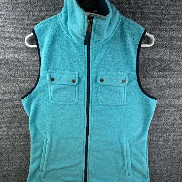 Chaps Jackets & Blazers - NWT Chaps Women Full Zip Sleeveless Blue Fleece Cargo Vest Medium W/ Pockets